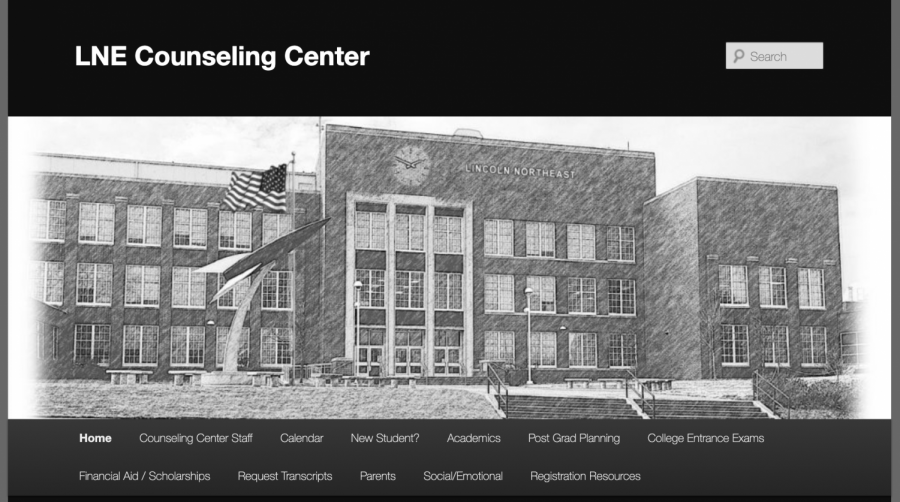 A screenshot of the LNE Counseling webpage. 